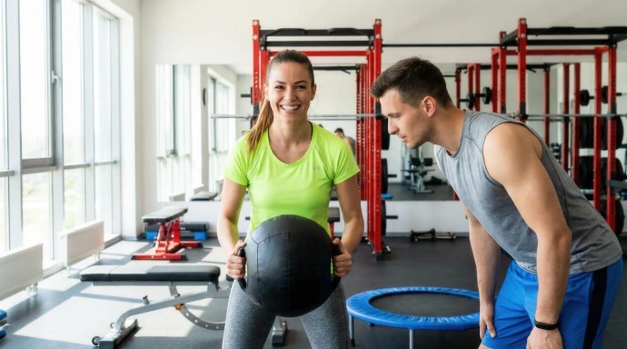 Exercising gym balls